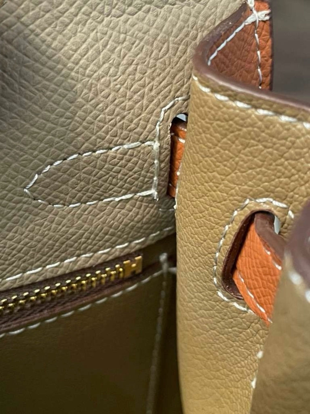 H Kelly bag 25cm Trench Gold bi-color epsom Sellier GHW - Picture 7 of 7